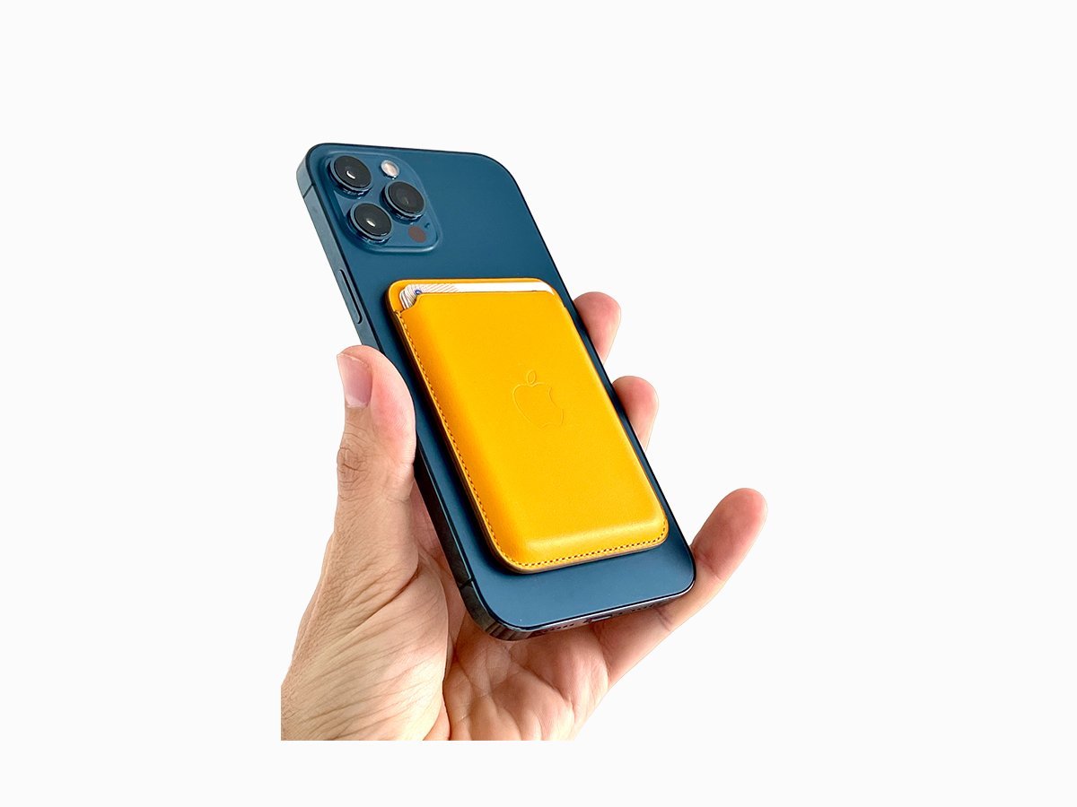 Картхолдер MagSafe Leather Wallet для Apple iPhone (yellow)